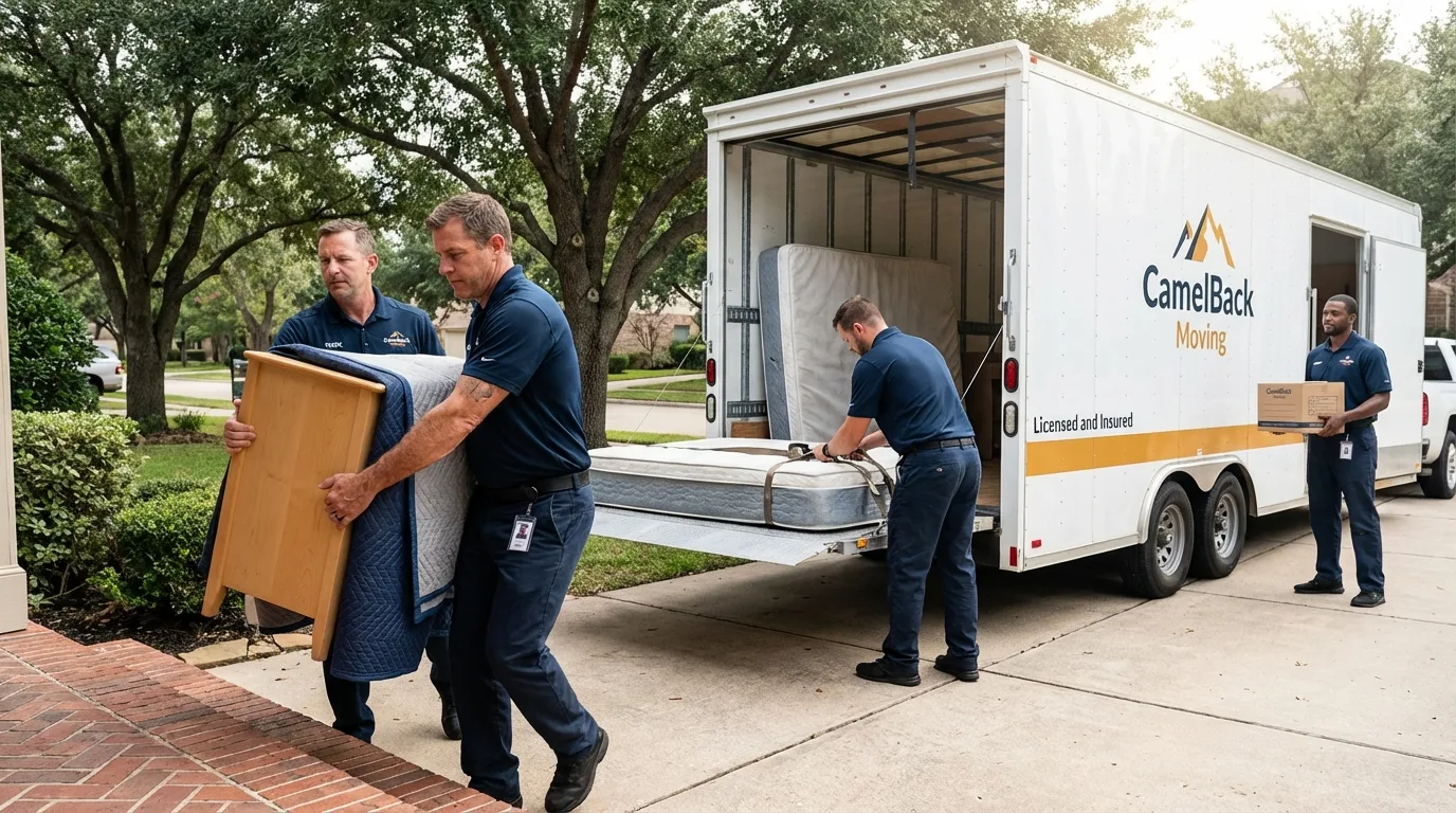 Crew loading residential truck for cross-state move from Townshend, VT